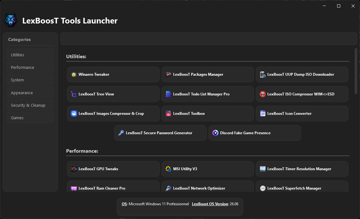 LexBoosT OS Launcher